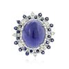 Image 1 : 14KT White Gold 26.38 ctw Tanzanite and Diamond Ring