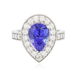 14KT White Gold 3.87 ctw Tanzanite and Diamond Ring