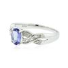 Image 2 : 14KT White Gold 0.85 ctw Tanzanite and Diamond Ring