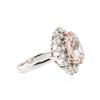 Image 2 : 14KT White Gold 5.20 ctw Morganite and Diamond Ring