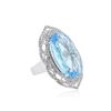 Image 2 : SILVER 36.28 ctw Topaz and White Sapphire Ring
