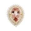 Image 1 : 14KT Yellow Gold 14.24 ctw Morganite and Diamond Ring