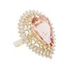 Image 2 : 14KT Yellow Gold 14.24 ctw Morganite and Diamond Ring