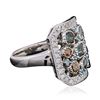 Image 2 : 14KT White Gold 1.21 ctw Alexandrite, Paraiba and Diamond Ring