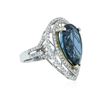 Image 2 : 14KT Two-Tone Gold 8.54 ctw Topaz and Diamond Ring