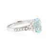 Image 2 : 18KT White Gold 1.57 ctw Paraiba Tourmaline and Diamond Ring