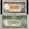 Image 1 : QEII Reserve Bank Ten Shilling and One Pound Notes