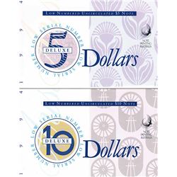 1994 Five and Ten Dollar Banknote Folders - Deluxe Low Numbered