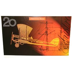 1998 NPA Twenty Dollar Uncut Banknote Folder - Vertical Pair