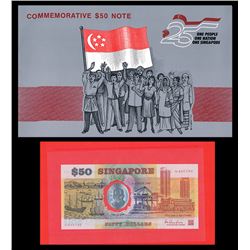 1990 Singapore $50 Note Folder and 1993 Kuwait Dollar Folder