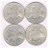 Image 1 : 1966 Australian Round 50c Coins x 4