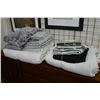 Image 1 : Selection of show home linens including comforter, duvet and sheet sets, throw pillows etc.