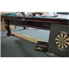 Image 1 : Instant Games room including Dufferin oak framed antique style, three piece slate pool table with cu