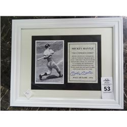 Framed Mickey Mantle Autographed Photo