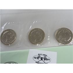 3-Pack of Uncirculated Susan B. Anthony Dollars