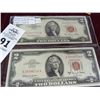 Image 1 : 2-Pack of $2.00 Red Seal Bills 1953 & 1963-A