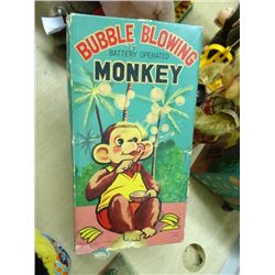 Battery Operated Bubble Blowing Monkey by Alps In Box