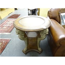 Lion Round End Table