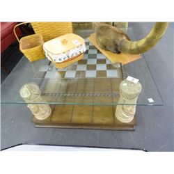 Chess Figure Glass Game Top Table