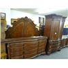 Image 1 : Ornate King Bedroom Set- Bed/Dresser/Armoir/Nightstand