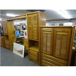 Oak King Bed Dresser, Armoire