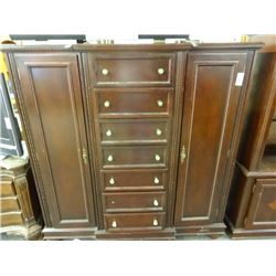 Mahogany Armoire Bookcase Set (3)