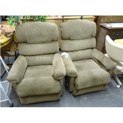 2 Tan Recliners - 2 Times the Money