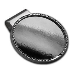 Sterling Silver Diamond-Cut Hinge Back Money Clip - 40.6 mm