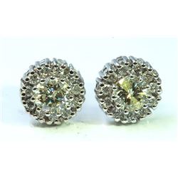 Diamond Round 0.74 ctw Earring 18Kt White Gold 6.25 gr