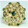 Image 1 : ALEXANDRITE 1.17CT / DIAMOND 1.06CT / 14K YELLOW GOLD RING 8.83GRAM