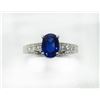 Image 1 : BLUE SAPPHIRE OVAL 1.65CT, 14K W/G RING 3.05GRAM / DIAMOND RD 0.13CT