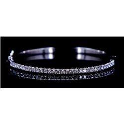 14kt White Gold Diamond Bangle  1.03 ctw