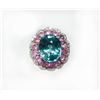 Image 1 : PINK SAPPHIRE 1.54CT / BLUE ZIRCON 8.90CT, 14K W/G RING 7.44GRAM / DIAMOND RD 0.36CT