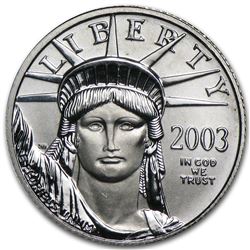 2003 1/10 oz Platinum American Eagle BU