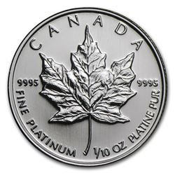 Canada 1/10 oz Platinum Maple Leaf BU (Random Year)