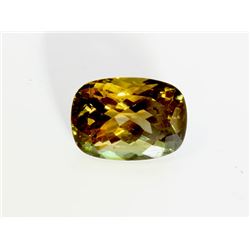 4 ct & up Green Brown Tourmaline Cushion Cut (4.63)