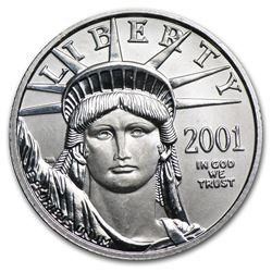 2001 1/4 oz Platinum American Eagle BU