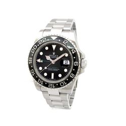 Gents Rolex Stainless Steel Oyster Perpetual GMT-Master II Watch. Black Dial. Ceramic Bezel. Stainle