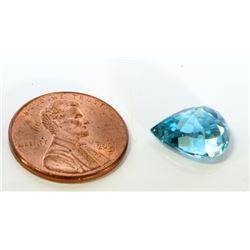 7 ct & up Blue Zircon Pear Shaped (7.98)