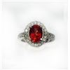 Image 1 : ORANGE SAPPHIRE 2.55CT, 14K W/G RING 4.84GRAM / DIAMOND 0.57CT