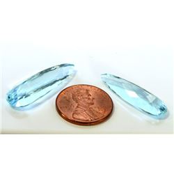 21 ct & up Aquamarine Long Pear Shaped ctw 21.31 2Pcs