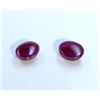 Image 2 : 10 ct & up Cabuchon Ruby Oval Shaped ctw 10.93 2Pcs