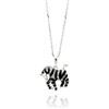 Image 1 : Rhodium Overlay Black Onyx Zebra CZ Sterling Silver Necklace - FSP#bgp00552