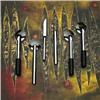 Zani & Zani, flatware, Italy, 1970s, stainless steel, Six three-piece place settings. An ...