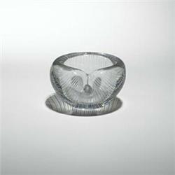 Tapio Wirkkala, bowl, Iittala, Finland, 1954, glass, 4.5"dia x 3.5"h, Inscribed signa...