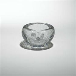 Tapio Wirkkala, bowl, Iittala, Finland, 1954, glass, 4.5"dia x 3.5"h, Inscribed signa...