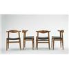 Hans Wegner, Cowhorn chair set of four, Johannes Hansen, Denmark, 1952, teak, leather, ...