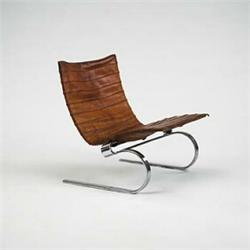Poul Kjaerholm, PK-20 lounge chair, E. Kold Christensen, Denmark, 1967, stainless steel, ...