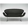 Image 1 : Arne Jacobsen, Swan settee, Fritz Hansen, Denmark, 1957, aluminum, leather, fiberglass...