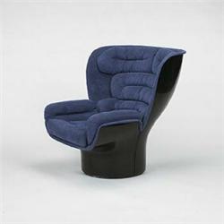 Joe Colombo, Elda lounge chair, Comfort, Italy, 1963, suede leather, fiberglass, 38"w x...